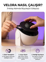 VELORA™ Gökyüzü Küresi – 12 Film Diskli Gerçekçi HD Galaksi Projektörü & Gece Lambası