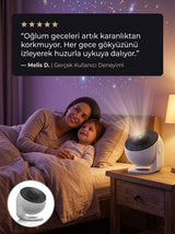 VELORA™ Gökyüzü Küresi – 12 Film Diskli Gerçekçi HD Galaksi Projektörü & Gece Lambası