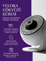 VELORA™ Gökyüzü Küresi – 12 Film Diskli Gerçekçi HD Galaksi Projektörü & Gece Lambası